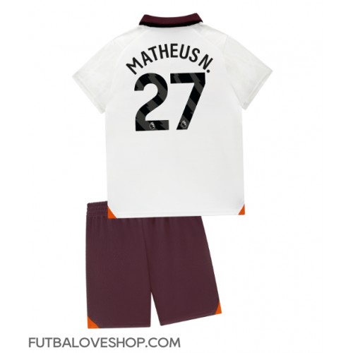 Dres Manchester City Matheus Nunes #27 Preč pre deti 2023-24 Krátky Rukáv (+ trenírky)